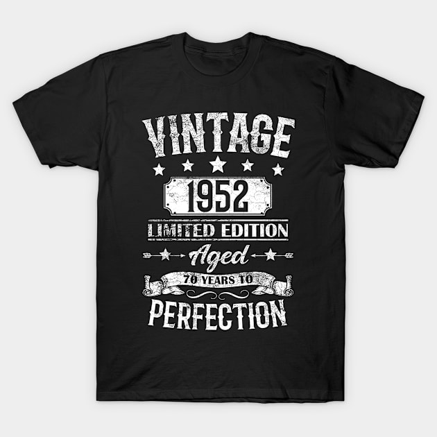 Born 1952 Vintage 70. Birthday T-Shirt by FNO